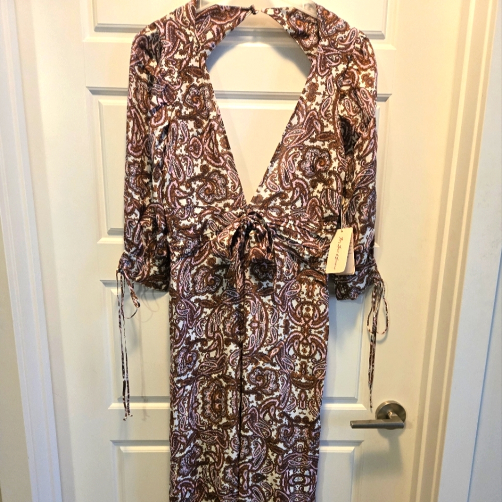NWT For Love and  Lemons Silk Jumpsuit Size S